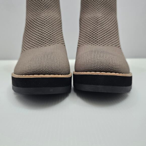 NEW Eileen Fisher Quill Ankle Bootie Womens 11 Rye Brown Knit Wedge Platform - Picture 6 of 13